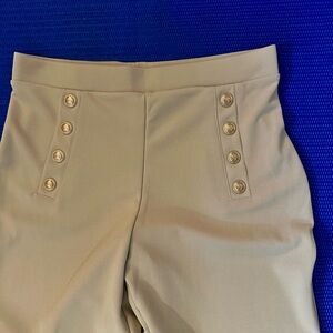 H&M Cream Trousers with Gold Button Detail